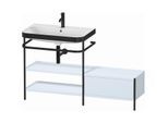 Duravit Happy D.2 Plus Möbelwaschtisch-Kombination HP4752O9797 140 x 49 cm, 1 Hahnloch, lichtblau seidenmatt, mit Metallkonsole