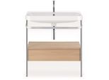 Duravit Happy D.2 Plus Möbelwaschtisch-Kombination HP4842O7171 77,5 x 49 cm, 1 Hahnloch, mediterrane Eiche, mit Metallkonsole