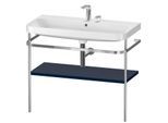 Duravit Happy D.2 Plus Möbelwaschtisch-Kombination HP4838E9898 97,5 x 49 cm, 2 Hahnlöcher, nachtblau seidenmatt, mit Metallkonsole