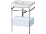 Duravit Happy D.2 Plus Möbelwaschtisch-Kombination HP4840N9797 57,5 x 49 cm, ohne Hahnloch, lichtblau seidenmatt, mit Metallkonsole