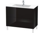 Duravit L-Cube Waschtisch-Unterschrank LC662704040 102 x 48,1 cm, schwarz hochglanz, 2 Auszüge, stehend