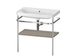 Duravit Happy D.2 Plus Möbelwaschtisch-Kombination HP4837N9292 77,5 x 49 cm, ohne Hahnloch, steingrau seidenmatt, mit Metallkonsole