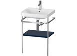 Duravit Happy D.2 Plus Möbelwaschtisch-Kombination HP4835O9898 57,5 x 49 cm, 1 Hahnloch, nachtblau seidenmatt, mit Metallkonsole
