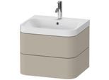 Duravit Happy D.2 Plus Möbelwaschtisch HP4345O6060 57,5 x 49 cm, 1 Hahnloch, taupe seidenmatt, 2 Schubkästen