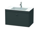 Duravit Brioso c-bonded Waschtisch mit Unterbau BR4601O4949, 80x48cm, Graphit Matt, 1 Hahnloch
