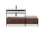 Duravit Happy D.2 Plus Möbelwaschtisch-Kombination HP4763O6969 160x49cm, mit Metallkonsole, 1 Hahnloch, nussbaum gebürstet