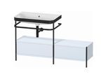 Duravit Happy D.2 Plus Möbelwaschtisch-Kombination HP4762N9797 140x49cm, mit Metallkonsole, ohne Hahnloch, lichtblau seidenmatt