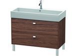 Duravit Brioso Waschtischunterbau BR443601021 984x459mm, Nussbaum Dunkel/Chrom, 2 Auszüge