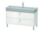 Duravit Brioso Waschtischunterschrank BR443701022 1184x459mm, Weiß Hochglanz, 2 Auszüge, Griff Chrom