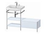 Duravit Happy D.2 Plus Möbelwaschtisch-Kombination HP4850E9797 120 x 49 cm, 2 Hahnlöcher, lichtblau seidenmatt, mit Metallkonsole