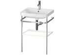 Duravit Happy D.2 Plus Möbelwaschtisch-Kombination HP4835O3636 57,5 x 49 cm, 1 Hahnloch, weiß seidenmatt, mit Metallkonsole