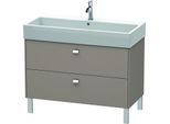 Duravit Brioso Waschtischunterbau BR443601043 984x459mm, Basalt Matt, 2 Auszüge, Griff Chrom