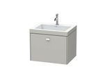 Duravit Brioso c-bonded Waschtisch mit Unterbau BR4600O1007, 60x48 cm, Betongrau/Chrom, 1 Hahnl.