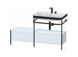 Duravit Happy D.2 Plus Möbelwaschtisch-Kombination HP4757E9797 140x49cm, mit Metallkonsole, 2 Hahnlöcher, lichtblau seidenmatt