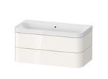 Duravit Happy D.2 Plus Möbelwaschtisch HP4348N2222 97,5 x 49 cm, ohne Hahnloch, weiß hochglanz, 2 Schubkästen