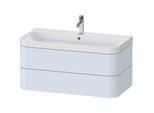 Duravit Happy D.2 Plus Möbelwaschtisch HP4348O9797 97,5 x 49 cm, 1 Hahnloch, lichtblau seidenmatt, 2 Schubkästen