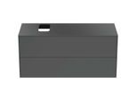 Ideal Standard Conca Waschtisch-Unterschrank T3944Y2 mit Ausschnitt, 2 Auszüge, 120x50,5x55 cm, rechts/links, Anthrazit matt lackiert