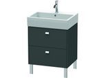 Duravit Brioso Waschtischunterbau BR443301049 584x459mm, Graphit Matt, 2 Auszüge, Griff Chrom