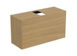 Ideal Standard Conca Waschtisch-Unterschrank T3936Y6 mit Ausschnitt, 1 Auszug, 100x37x55 cm, mittig, Eiche hell Furnier