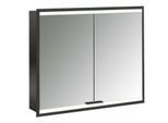 Emco prime Unterputz-Lichtspiegelschrank 949713534 800x730mm, 2-türig, schwarz/spiegel