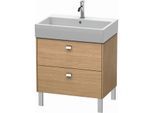 Duravit Brioso Waschtischunterbau BR443401052 684x459mm, Europ. Eiche, 2 Auszüge, Griff Chrom