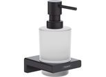 hansgrohe AddStoris Q Seifenspender 41745670 Wandmontage, 200 ml, Glaseinsatz, Metall, schwarz matt