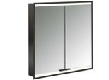 Emco prime Unterputz-Lichtspiegelschrank 949713533 600x730mm, 2-türig, schwarz/spiegel