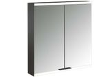 Emco prime Aufputz-Lichtspiegelschrank 949713523 600x700mm, 2-türig, schwarz/spiegel