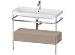 Duravit Happy D.2 Plus Möbelwaschtisch-Kombination HP4843O7575 97,5 x 49 cm, 1 Hahnloch, leinen, mit Metallkonsole