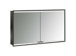 Emco prime Unterputz-Lichtspiegelschrank 949713556 1200x730mm, 2-türig, schwarz/spiegel