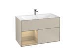 Villeroy und Boch Finion Waschtischunterschrank F030PCHH 99,6x59,1x49,8cm, Regal links Oak Veneer, Sand Matt Lacquer