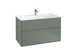 Villeroy und Boch Finion Waschtischunterschrank G02000GM 99,6x59,1x49,8cm, Olive Matt Lacquer, mit Wandbeleuchtung