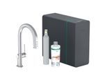 hansgrohe Aqittura Spültisch-Einhebelmischer 76839000 SodaSystem 210, Ausziehauslauf, Starter Set, chrom