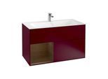 Villeroy und Boch Finion Waschtischunterschrank F030GNHB 99,6x59,1x49,8cm, Regal links Walnut veneer, Peony Matt