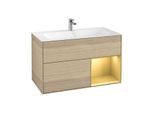 Villeroy und Boch Finion Waschtischunterschrank F040HFPC 99,6x59,1x49,8cm, Regal rechts Gold matt, Oak Veneer