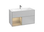 Villeroy und Boch Finion Waschtischunterschrank F030PCGJ 99,6x59,1x49,8cm, Regal links Oak Veneer, Light grey matt
