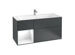 Villeroy und Boch Finion Waschtischunterschrank G060GFHG 119,6x59,1cm, Emotion, Regal links Glossy white lacquer, Midnight Blue Matt Lacquer