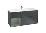 Villeroy und Boch Finion Waschtischunterschrank G060GMHG 119,6x59,1cm, Emotion, Regal links Olive Matt Lacquer, Midnight Blue Matt Lacquer