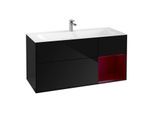 Villeroy und Boch Finion Waschtischunterschrank G070HBPH 119,6x59,1cm, Emotion, Regal rechts Peony, Glossy Black Lacquer