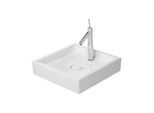 Duravit Starck 1 Aufsatz-Waschtisch 03874700271 47x47cm, geschliffen, mit Hahnloch, ohne Überlauf, Hahnlochbank, weiß WonderGliss