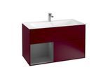 Villeroy und Boch Finion Waschtischunterschrank G030GKHB 99,6x59,1cm, Wandbeleuchtung, Regal links Anthracite matt, Peony Matt