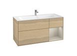Villeroy und Boch Finion Waschtischunterschrank F070HHPC 119,6x59,1cm, Regal rechts Sand Matt, Oak Veneer