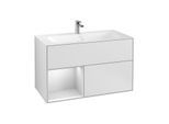 Villeroy und Boch Finion Waschtischunterschrank G030MTMT 99,6x59,1cm, Wandbeleuchtung, Regal links White matt lacquer, White matt lacquer
