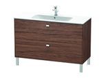 Duravit Brioso Waschtischunterbau BR440401021 1220x479mm, Nussbaum Dunkel/Chrom, 2 Auszüge