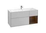 Villeroy und Boch Finion Waschtischunterschrank G070GNGJ 119,6x59,1cm, Emotion, Regal rechts Walnut veneer, Light grey matt
