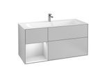Villeroy und Boch Finion Waschtischunterschrank F060MTGJ 119,6x59,1cm, Regal links White matt lacquer, Light grey matt