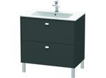 Duravit Brioso Waschtischunterbau BR440201049 820x479mm, Graphit Matt, 2 Auszüge, Griff Chrom