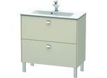 Duravit Brioso Waschtischunterbau BR440701091 820x389mm, Taupe, 2 Auszüge, Griff Chrom