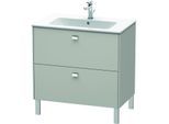 Duravit Brioso Waschtischunterbau BR440201007 820x479mm, Betongrau Matt, 2 Auszüge, Griff Chrom
