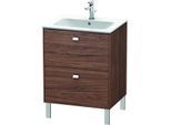 Duravit Brioso Waschtischunterbau BR440101021 620x479mm, Nussbaum Dunkel/Chrom, 2 Auszüge